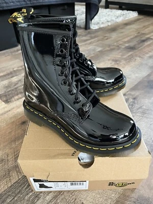 Новый Dr. Martens ботинки женщин 1460 W Lamper черный лакированная кожа США 6 $169 - Изображение 1 из 4