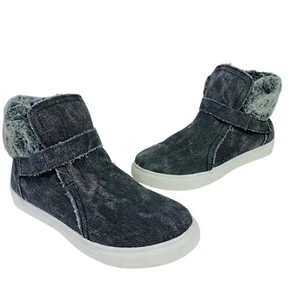 Outwoods Loden Fur Trim Ankle Bootie Size 8 Grey Sneaker Hightop Stone Wash - Picture 1 of 14