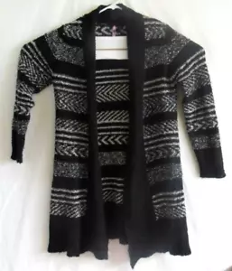 Love by Design Duster Cardigan Sweater Womens XL Black / White Knit Cardi - Picture 1 of 8