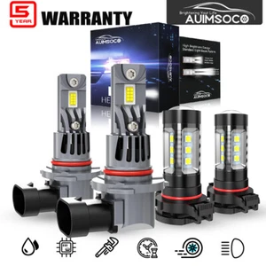 9012 + 5202 LED Headlight Bulbs White Super Bright High Low Beam + Fog Lights - Picture 1 of 16