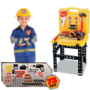 73PCS Children Creative Workbench Play Tool Set Toy Workshop Boys Workbench Kit 