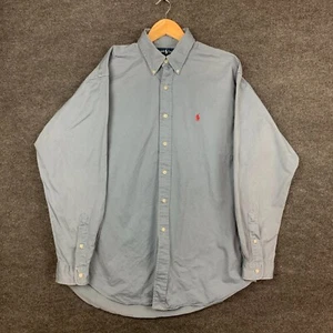 Ralph Lauren Blake Mens Shirt L Blue Long Sleeve Button Down Regular Fit Pony - Picture 1 of 16