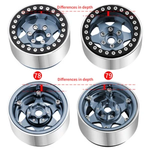 FLYXM 1,9" Alufelge Beadlock Radnabe Felge 30mm fr 1/10 RC Crawler Axial SCX10 TRX4 - Bild 1 von 15