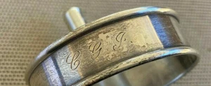 Sterling Silver Napkin Ring Antique Gorham 6290 CGJ Engraved Mono Bands Round - Picture 1 of 10