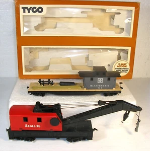 Vintage TYCO #932:800 HO Santa Fe Operating Boom Crane & Maintenance Tender - Picture 1 of 9