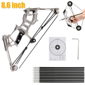 8.6 inchs Compound Bow Kit Arrows Target Shooting Archery Bow w/ 10 Pcs Arrows - Picture 1 of 12