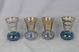 4 Bartlett Collins Gold Glass Bud Vases Vintage Different Colors - Picture 1 of 9