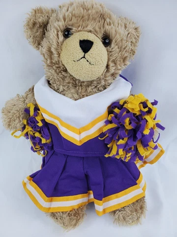 Bear Factory LSU Colors Plush  Cheerleader Sitting Bear 14" Cover