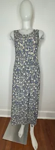 Maxi Vestido De Colección Talla 10 Sin Mangas Rayón Floral Atar Aberturas Laterales - Imagen 1 de 13