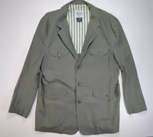 VTG Gant Salty Dog Linen Cotton Coat Mens XL Green Coastal Beach Jacket - Picture 1 of 13
