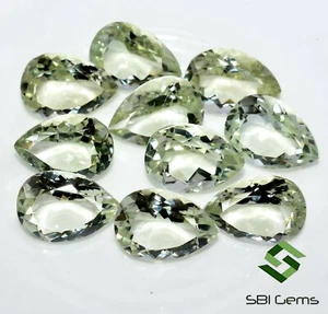 Certified Natural Green Amethyst Pear Cut 14x10 mm Top Lustrous Loose Gemstones - Picture 1 of 7