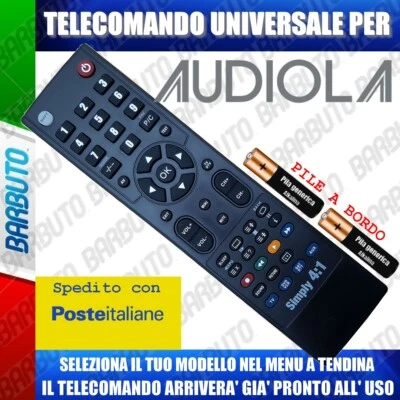 TELECOMANDO UNIVERSALE AUDIOLA - CLICCA SUL TUO MODELLO LO RICEVERAI GIA PRONTO - Immagine 1 di 2