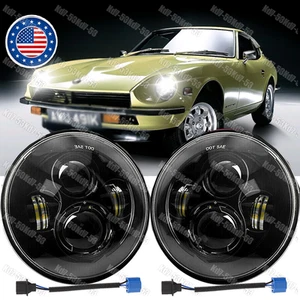 DOT 2x For Datsun 240Z 260Z 280Z 280ZX 1970-78 H4 Bulb 7Inch LED Headlights - Picture 1 of 9