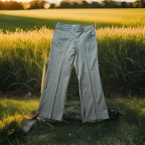 ✅VTG Sears Kings Road Pants Mens 34 Short Perma-Prest Double Knit No Iron Disco - Picture 1 of 16