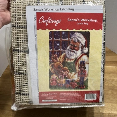 2015 Herrschners Craftways Santa's Workshop 27 x 40 дюймов набор крючков с защелкой #558101 - Изображение 1 из 4