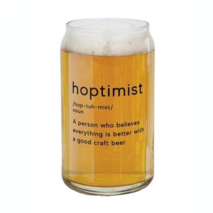 Beer Can Glass SIPS Drinkware Can Shaped Pint Glass, 16-Ounce, Hoptimist - Picture 1 of 5