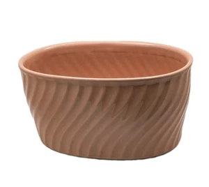 Vintage 80s Napcowear Planter Designer A Chen Coral Peach Ribbed Pattern - Picture 1 of 9