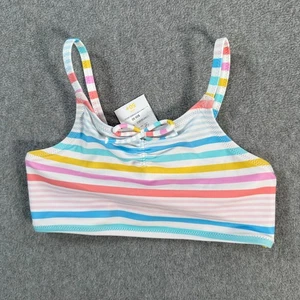 Traje de baño de bikini a rayas arco iris J.Crew Crewcuts para niñas 6-7 BX165 nuevo UPF 50 - Imagen 1 de 5
