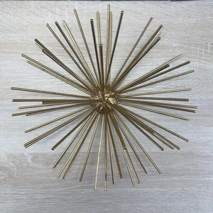 Retro Atomic Gold Starburst Seeigel Metall MCM Tisch/Wand Kunst Dekor - 11" x 5,5" - Bild 1 von 4