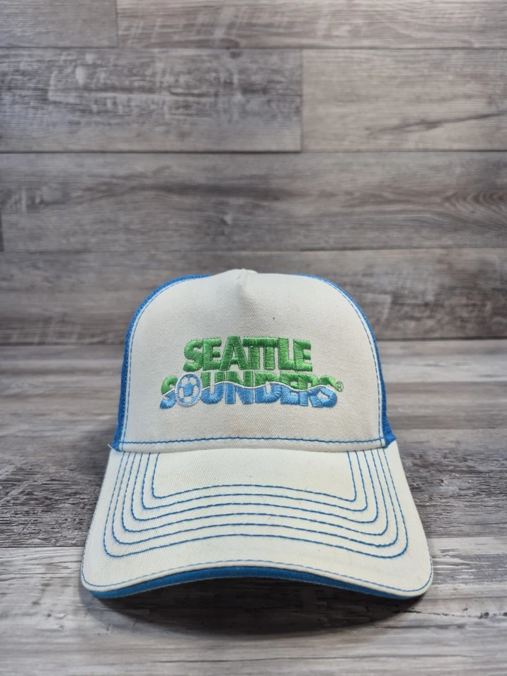 Seattle Sounders Soccer Bornin 74' Hat Cap Trucker Meshback Adjustable Snapback  - Image 1 of 4