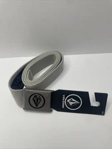 Volcom Men's Circle Web Belt Gray 1.5" W  Lightweight Nylon One Size New - Picture 1 of 4