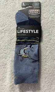 Calze girocollo Darn Tough 6081 Lifestyle Eclipse XL misto lana blu pesce spada - Foto 1 di 6