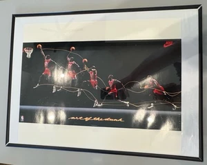 Vintage 1992 Nike Michael Air Jordan NBA Art Of The Dunk 16x20 Poster In Frame - Picture 1 of 9