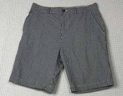 Pantalones de algodón para hombre Lacoste azul y blanco a cuadros de guinga 32-9 pulgadas Foto 1 de 4