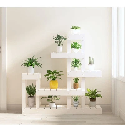 Soporte para Plantas Madera Maciza Pino Flores Multicolor Multitalle vidaXL - Imagen 1 de 4
