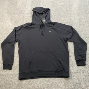 NWT Under Armor Men's Pullover Rival Fleece Hoodie Size XL Black - Picture 1 of 12