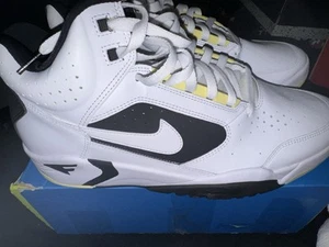 Size 12 - Nike Air Flight Lite Mid White Black Lemon - Picture 1 of 5