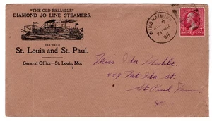1898 Winona MN Diamond Jo Line Steamers "The Old Reliable" Illustrated Steamboat - Bild 1 von 2