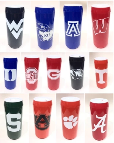 NCAA 16oz Travel Can Tumbler Slider Mug Cup - New Various Teams Cover