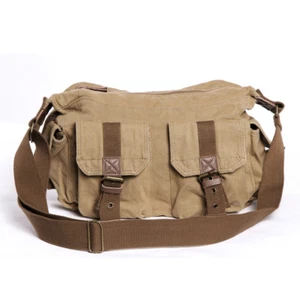 Military One shoulder diagonal bag canvas sports travel tools outdoor riding bag - Picture 1 of 13