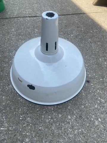 Vintage 1950's Industrial Factory White Light/Lamp Enamel Shade Cover