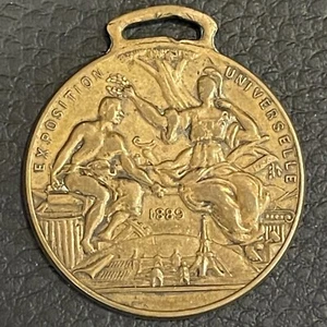1889 FRANKREICH AUSSTELLUNG UNIVERSELLE PAX Bronzemedaille Weltausstellung "NJ SCHLOSS Co" - Bild 1 von 3