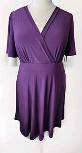 NWT Gilli Lidia Dress Dark Purple Plus Size 2X - Picture 1 of 7