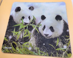 ALLSOP Black/White/Green China Panda Bear Bamboo Rectangle Non Slip Mousepad - Picture 1 of 2