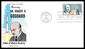 1964 Airmail 8c Robert Goddard rocketry Sc C64 FDC with Fluegel cachet (C31 - Picture 1 of 1
