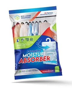 Moisture Absorber Packets Fragrance Free Hanging Closet Dehumidifier Bags - Picture 1 of 7