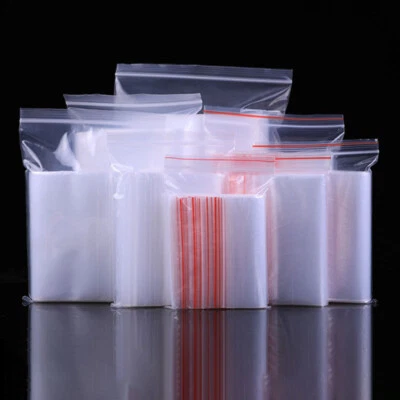 Clear PE Ziplock Bags Plastic Grip Self Seal Resealable Food Grade Storage Bags - Image 1 of 4