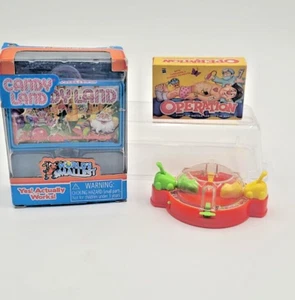 Three mini children's board/action games Candyland NIB Operation Hungry Hippos - Picture 1 of 3