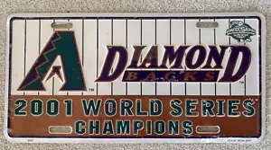 2001 World Series Champions License Plate Arizona Diamondbacks Baseball MLB NOS - Picture 1 of 4