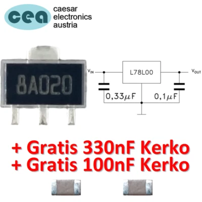 78L33 7833 SMD Spannungsregler linear 3,3V 100mA 0,1A SOT-89 [1~100 Stück/piece] - Bild 1 von 4