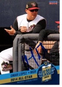Omar Lopez 2014 Quad Cities River Bandits Midwest All Star Game Signed Card - Picture 1 of 1