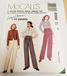 McCalls Misses 2-Stunden-Hose Größe 16 ungeschnittenes Muster 8356 neu in Verpackung - Bild 1 von 2