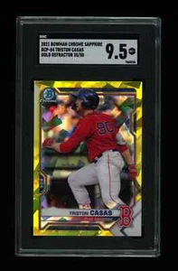 2021 Bowman Sapphire TRISTON CASAS Gold Refractor /50 Rookie SGC 9.5 MT (POP 1) - Picture 1 of 3