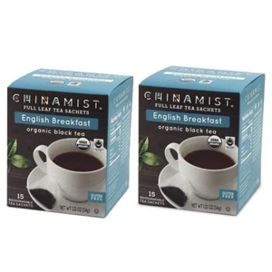 China Mist - Bolsita de té de hoja completa negra orgánica para desayuno inglés, 2 cajas 15 quilates - Imagen 1 de 5