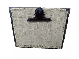 Rustic Easel Clip Board Rustic Wood Burlap Note Photo Board Decorative 8"x10" - Picture 1 of 6
