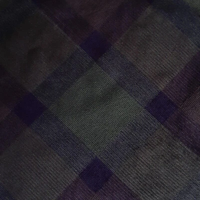 Tela de tapicería 78"x53", 2+ YDS ciruela bronceada salvia a cuadros felpa rayón mezcla de cachemir Foto 1 de 3